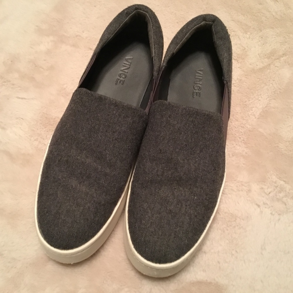 Vince Warren Gray Flannel Slip-On Skater Sneakers - 8